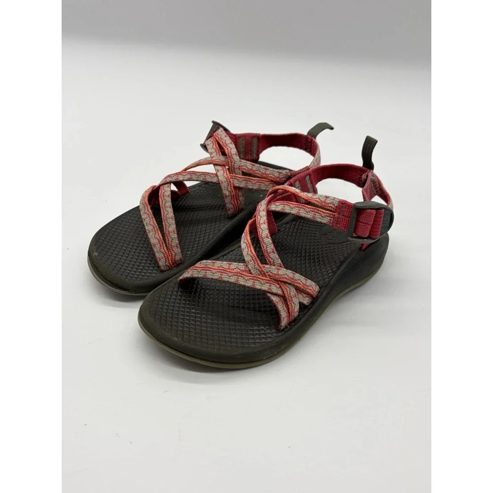 Chacos Girls Double Strap Sandals Kids Jr Size 2 Coral Pink Beach